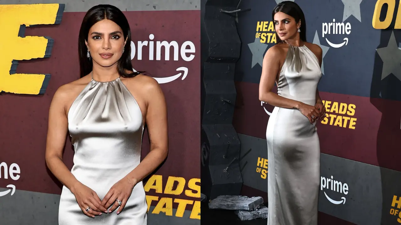 Priyanka Chopra turns heads in silver satin dress for Heads of State premiere 