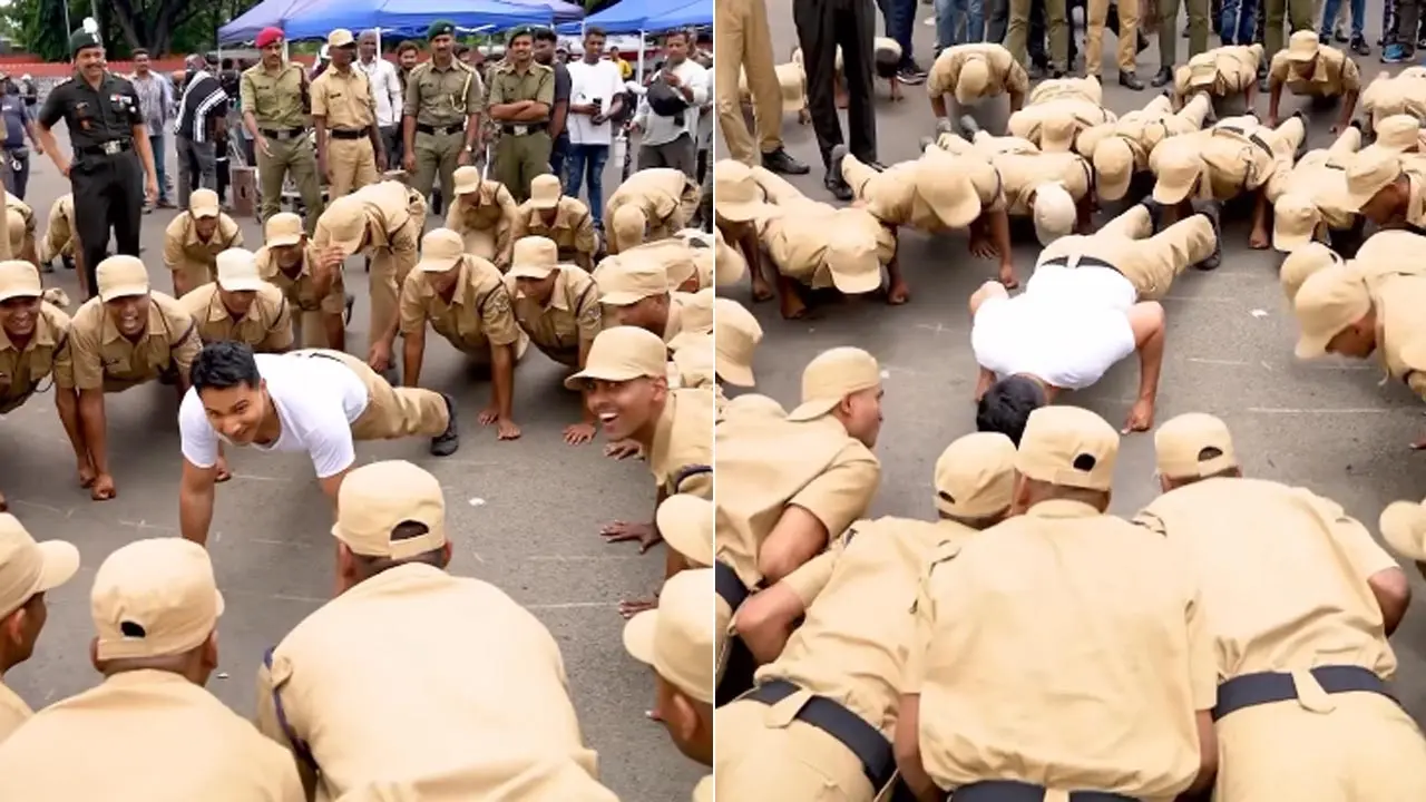 Varun Dhawan said game-on, does knuckle push-ups with army cadets, watch now 