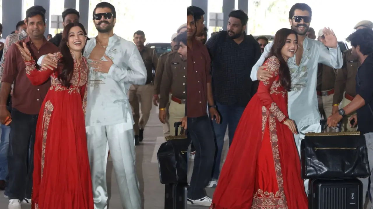 Vijay and Rashmika stun as newlyweds in their first public appearance