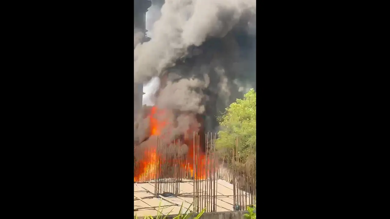 Navi Mumbai: Fire breaks out at bamboo godown in Ghansoli, no casualties