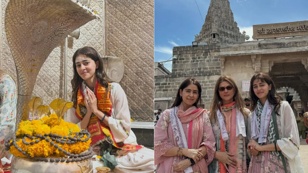 Ananya Panday offers prayers at Nageshwar Jyotirlinga
