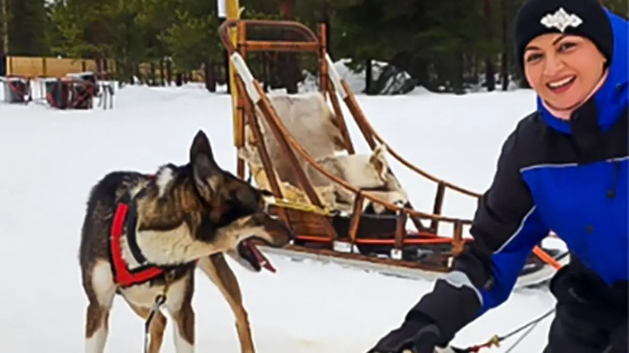 Bhagyashree enjoys wolf-driven sleigh ride during Finland getaway