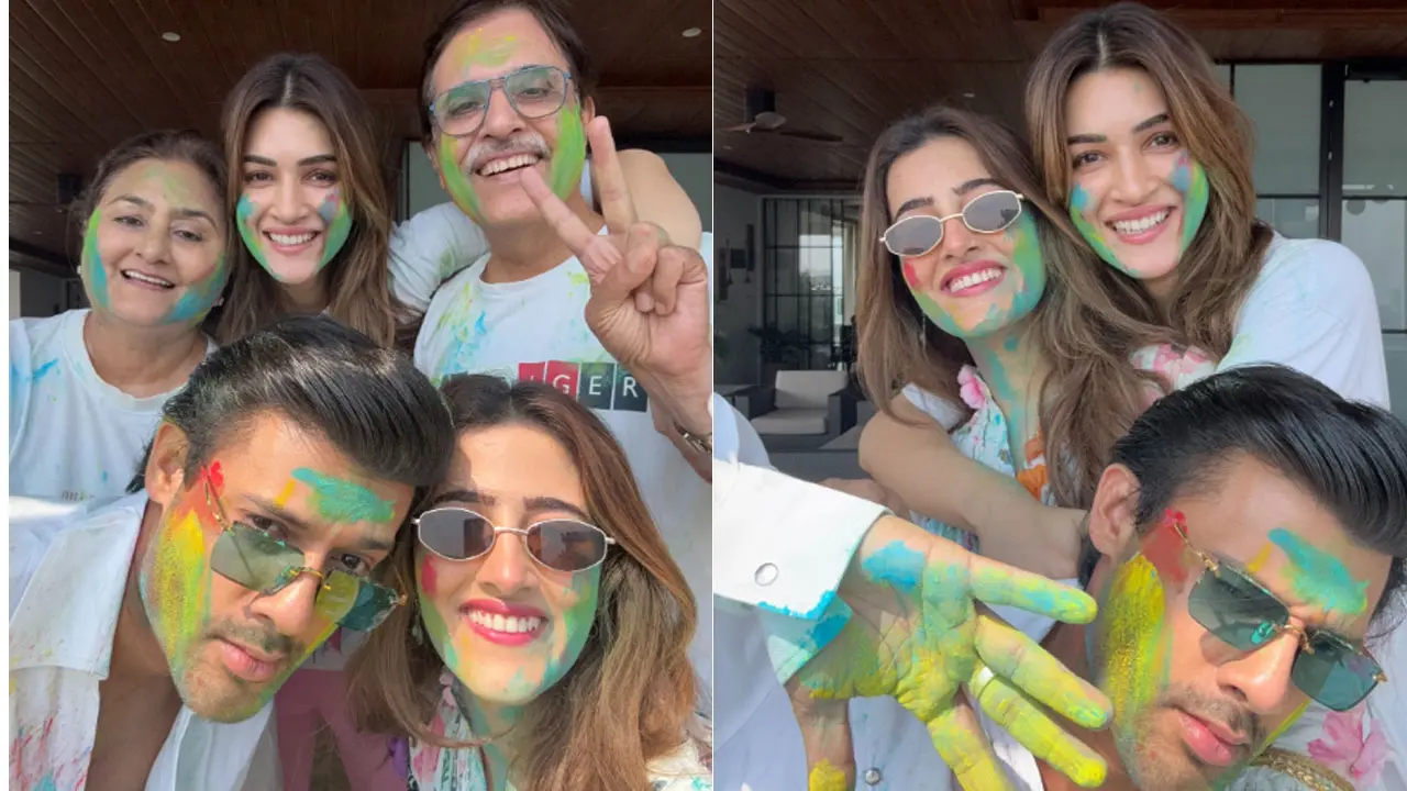Kriti Sanon drops glimpse of her Holi masti with brother-in-law Stebin Ben