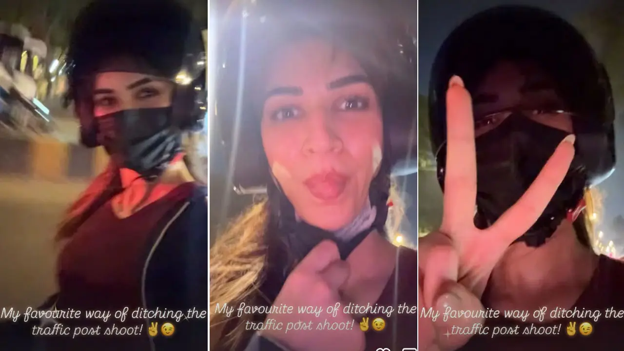 Kriti Sanon goes on a bike ride to escape city`s traffic post shoot 