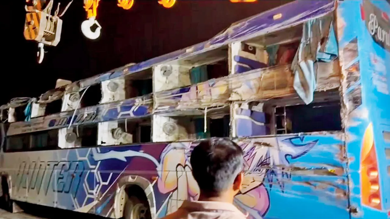 ​Digital warning ignored: Mumbai-Goa bus crash kills two, injures 38 