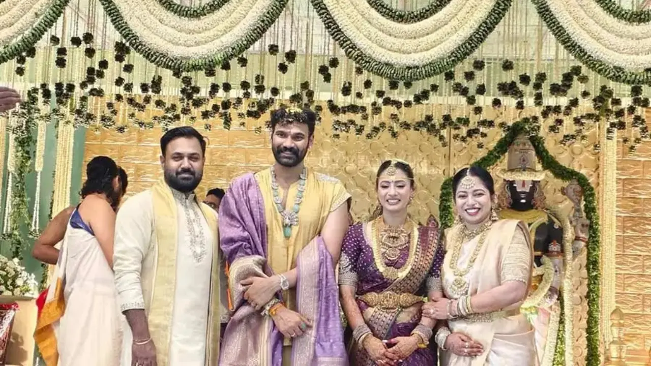 Bellamkonda Sai Sreenivas marries girlfriend Kavya Reddy at Tirupati Temple 
