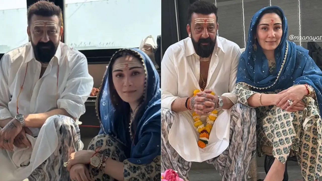 Sanjay Dutt, Maanayata soak in divine energy by performing a pooja 