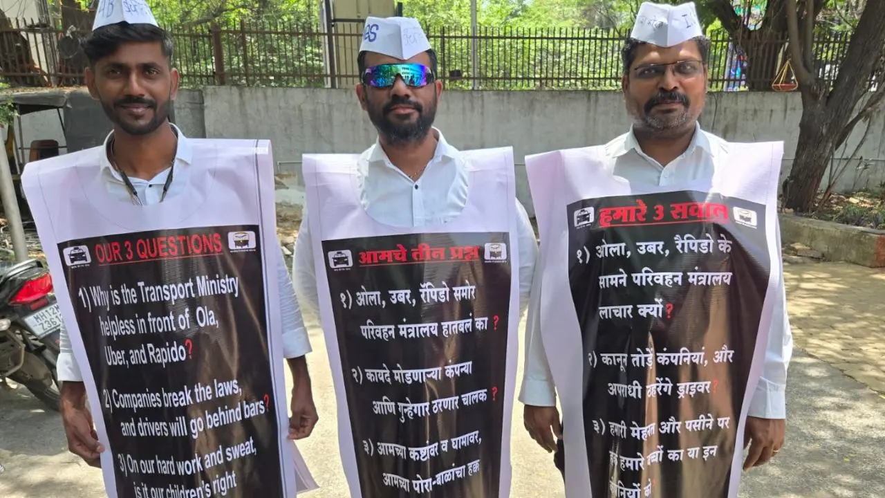 Maharashtra: App-based cab drivers protest with Pune to Mumbai march