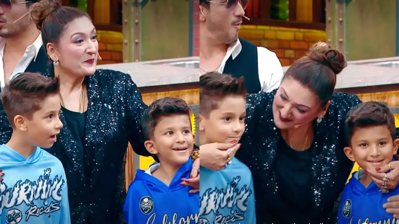 Krushna Abhishek`s twin sons meet mami Sunita Ahuja for first time 