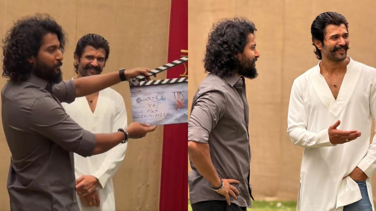 Nani visits Vijay Deverakonda on the sets of his nexc with Shouryuv, watch 