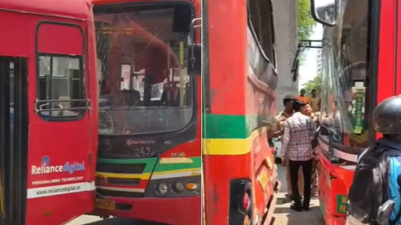​BEST bus triggers chain collision with four vehicles on Versova Link Road 