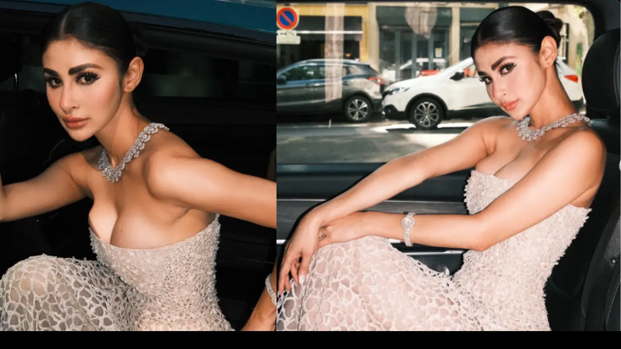 Cannes 2026: Mouni Roy stuns in an elegant crystal-covered gown and diamonds
