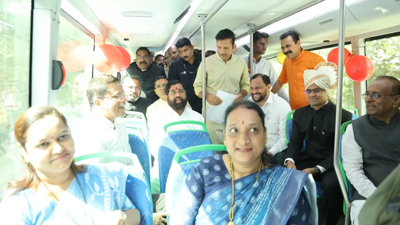​Thane launches first electric double-decker bus; Shinde takes ride 