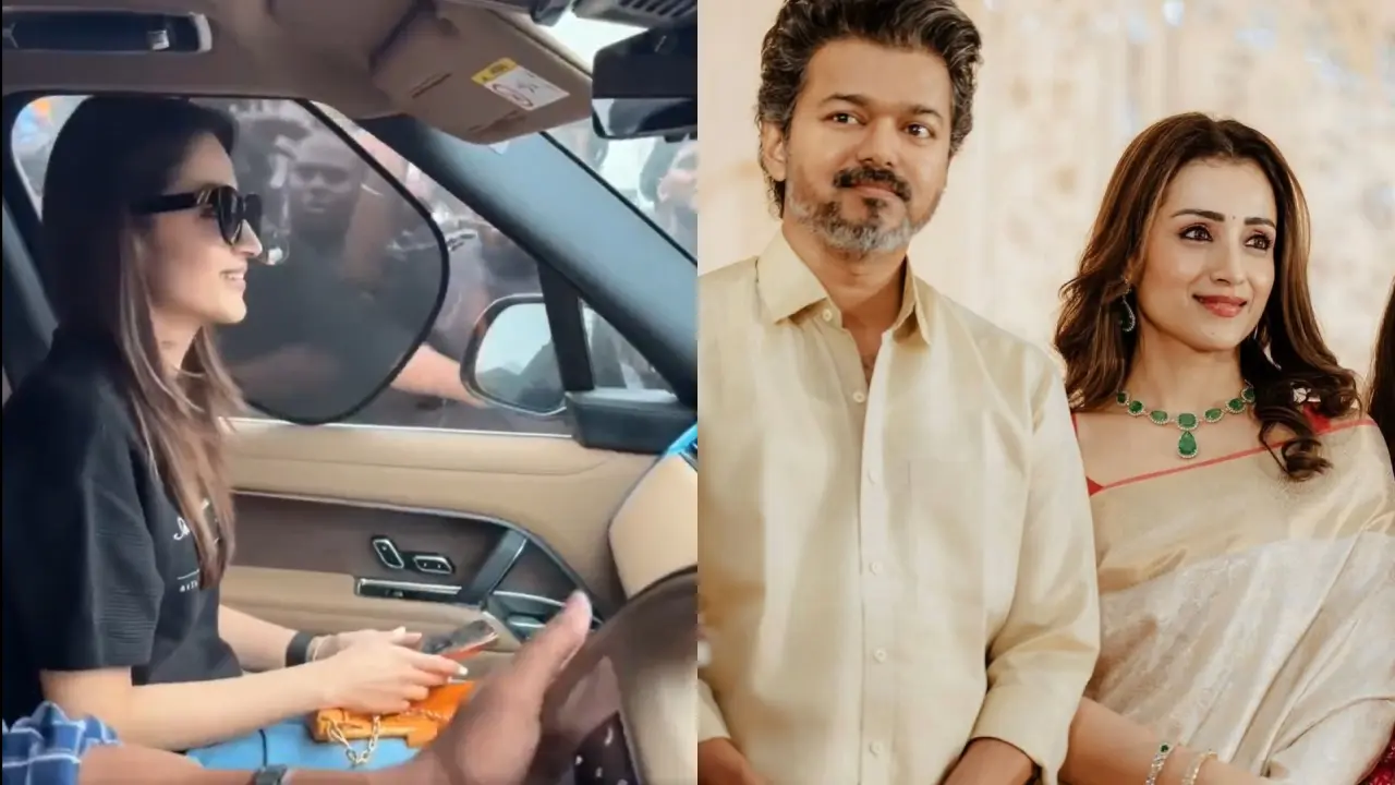 Watch: Trisha Krishnan smiles and blushes after fans conver regards to Vijay 
