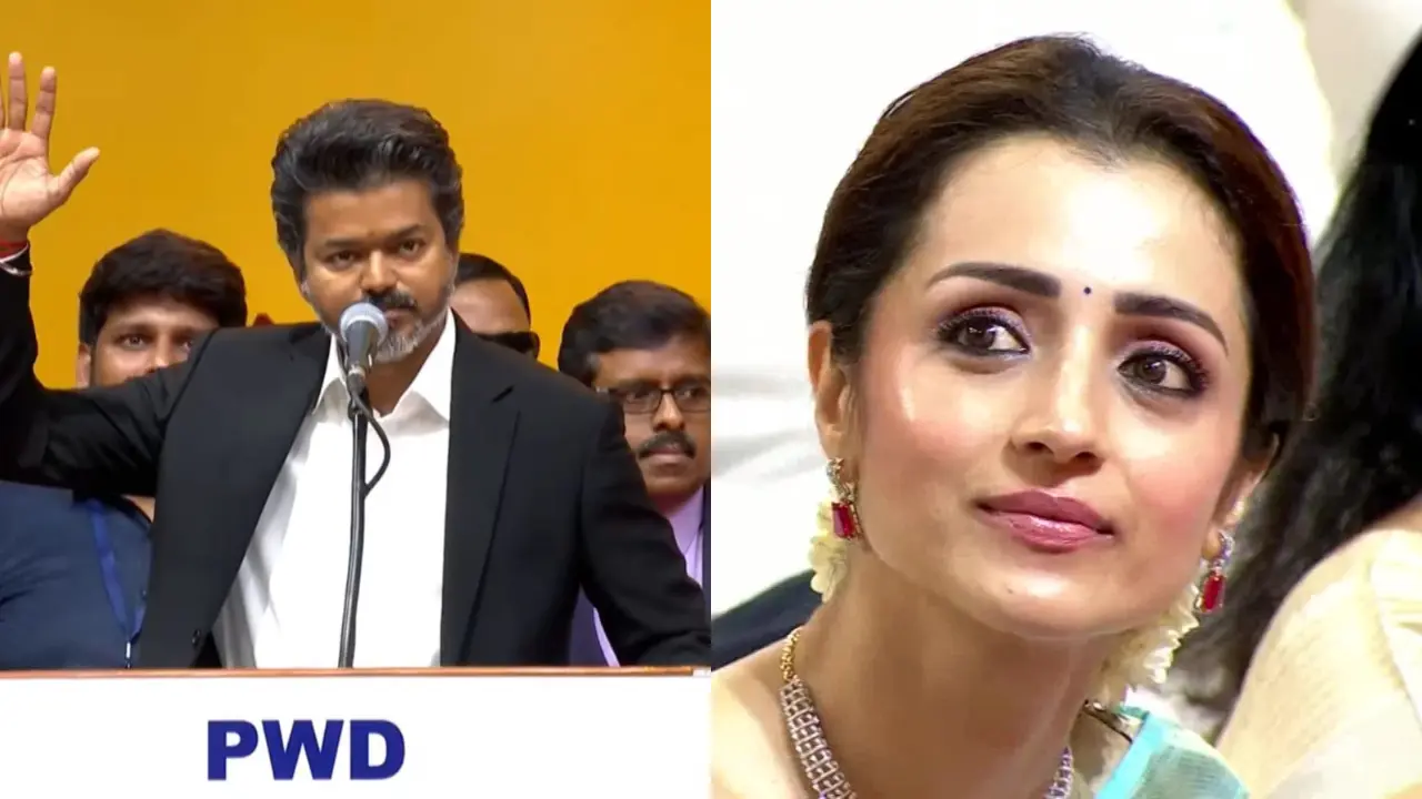 Watch: Trisha gets emotional as Vijay takes oath as Tamil Nadu CM 
